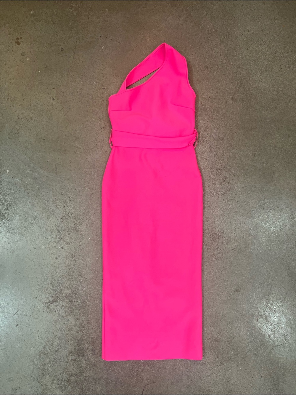 One-Shoulder Hot Pink Sheath Dress